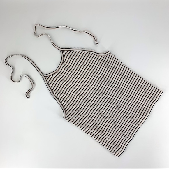 American Eagle Outfitters NWOT Striped Ribbed Knit Halter Top, Large - Picture 10 of 16